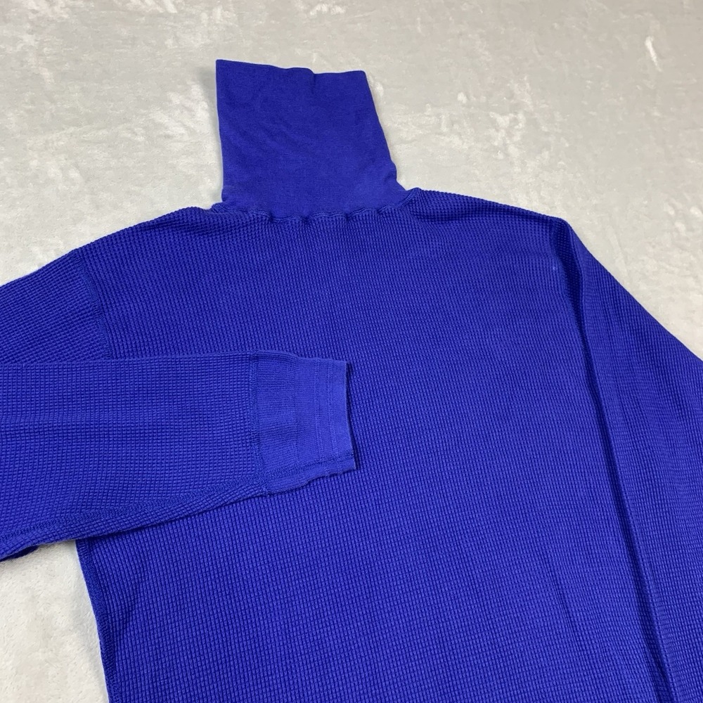 Polo by Ralph Lauren Turtleneck Sweater Mens Large Blue Waffle Preppy Cotton